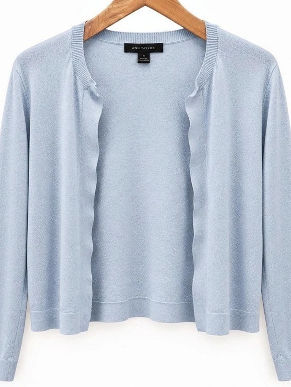 Ann Taylor Open Crop Cardigan Women's Blue Size Medium NWOT